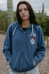 Blue "Made in Great Britain" Hoodie Zipper Sweatshirt with Mickey Williams Patch