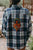 Blue Plaid Flannel Shirt with Octopus Embellishment - Mickey Williams Vintage