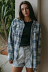 Ultra Soft Light Blue Plaid Shirt with Octopus Patch on Sleeve