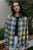 Plaid Yellow & Blue Flannel Embroidered 