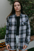 Gray & Blue Plaid Flannel Smiley "Malibu" Shirt