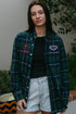 Green, Blue & Red Plaid Flannel Small Smiley "Malibu" Shirt